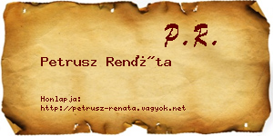 Petrusz Renáta névjegykártya
